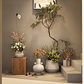 Modern Light Luxury Floriculture Floriculture Potted Plant Ornaments Artistic Flower Arranging 3d model