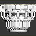 White Circular Mechanical Component With Golden Lines Transparent Center And Layered Structure