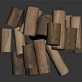 Natural Wooden Logs Stacked with Raw Organic Timber Texture and Grain