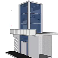Sleek Modern Exterior Elevator Design With Glass Structure And Building Facade Integration 3d model