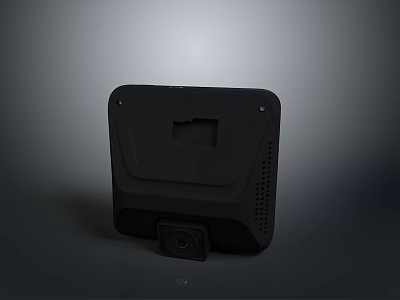 Black Computer Monitor Back Design With Mounting Bracket Ventilation Holes And Webcam 3d model