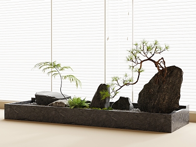 Modern interior landscaping sketch 3d model