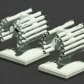 Two White Multi Tube Missile Launchers with Cylindrical Tubes and Square Bases