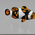 Colorful Striped Clownfish With Orange Black And White Patterns On Dark Background