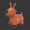 Orange Inflatable Deer Toy For Kids With White Spots Black Nose Smiling Face
