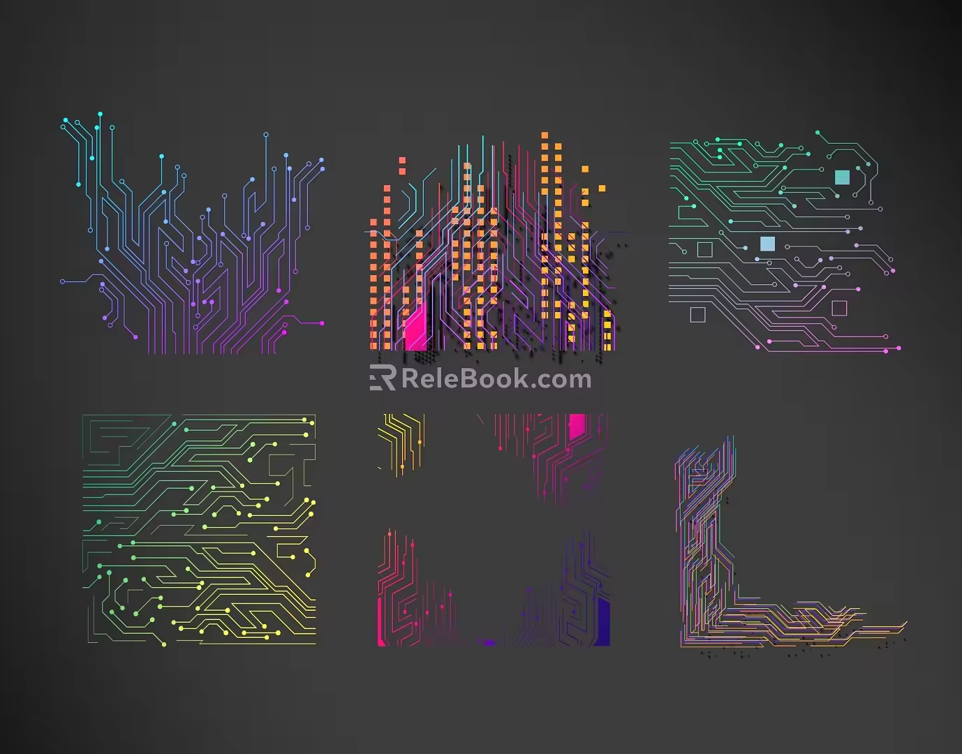 Modern science and technology lines science and technology lines modeling culture wall 3d model