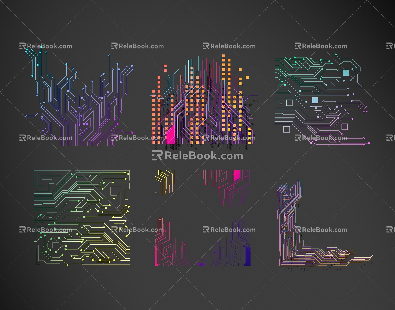 Modern science and technology lines science and technology lines modeling culture wall 3d model