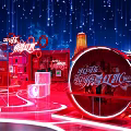 Coca Cola Exhibition Booth Red Themed Design With Large Bottle Models And Visitors