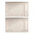 Classic Sofa Backdrop Wall With Ornate Panel Design And Decorative Molding 3d model