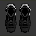 Modern Black Roller Skates With Metal Buckles Laces And Durable Wheels