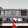 Modern Detached Villa Exterior Design Featuring Swimming Pool Large Glass Windows And Terrace