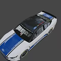 Ford Roush Racing Car Featuring Blue White Livery And Performance Logos