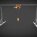 Heavy Duty Gantry Crane With Metal Frame Wheels Electric Hoist And Hook