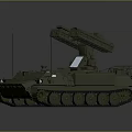 Military Green Modern Armored Tank With Tracked Chassis Missile Launcher And Antennas