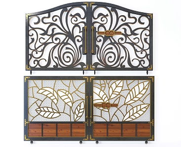 Modern gate wrought iron gate 3d model