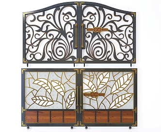 Modern gate wrought iron gate 3d model