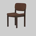 Modern Wooden Frame Dining Chair With Beige Fabric Upholstered Seat And Backrest