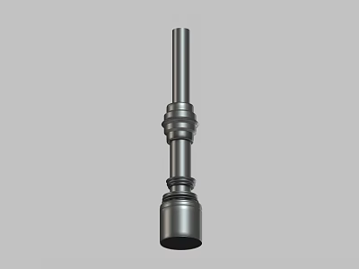 Industrial Cylindrical Metal Component With Polished Surface And Ringed Design 3d model