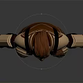 Detailed Toy Character And Mythical Creature Design With Brown Gold Armor Belt And Boots