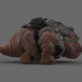 Game and Movie Creature Character With Back Armor Robust Build and Reddish Brown Color