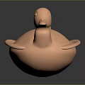 Cute Duck Shaped Pink Ceramic Storage Furniture With Handle And Lid Design