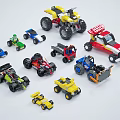 Colorful Building Blocks Vehicles Including Various Types Like Trucks And Race Cars