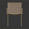 Modern Light Colored Furniture Chair With Woven Back Seat And Armrest Frame