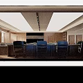 Bright Modern Conference Room With Large Digital Display And Neatly Arranged Comfortable Office Chairs