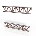 Detailed Metal Truss Bridge Models For Engineering Display And Construction Equipment