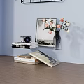 Modern Wooden Shelving Unit With Multi Tier Storage For Books Decor Camera And Photo Frames