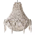 Elegant Wooden Beaded Chandelier With Unique Layered Design And Artisanal Craftsmanship