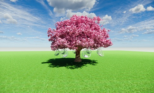 Modern Swing Sakura Tree Rotating Swing 3d model