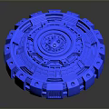 Blue Train Mechanical Gear Component 3D Model Detailed Industrial Structure Design 3d model