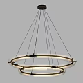 Contemporary Double Ring Clear Glass Chandelier With LED Lighting Ceiling Hanging Fixture