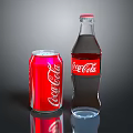 Classic Coca Cola Refreshing Drinks in Can and Glass Bottle 3d model