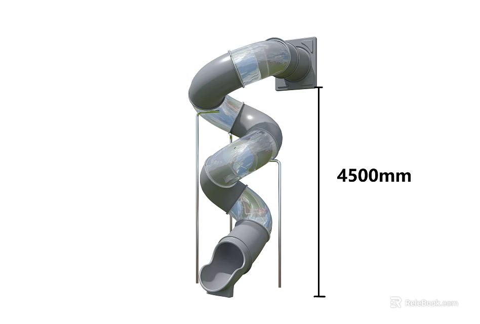 Safe Kindergarten Outdoor Play Slide Featuring 4500mm Length For Kids Fun 3d model 