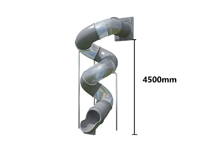 Safe Kindergarten Outdoor Play Slide Featuring 4500mm Length For Kids Fun 3d model