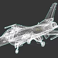 Military Fighter Jet With Gray Body Detailed Cockpit And Extended Landing Gear 3d model