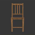 Simple Wooden Chair Design With Vertical Backrest Slats And Square Seat