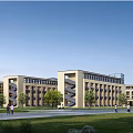 modern school campus building planning 3d model