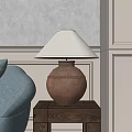 French Table Lamp Middle Ancient Table Lampshade Table Lamp 3d model