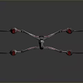Sci Fi Spaceship With Gray Red Color Shark Mouth Design And Multiple Engines
