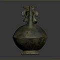 Ancient Bronze Vessel With Decorative Handle And Stable Base For Daily Use 3d model