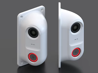 Smart White Door Bell with Camera Video and Modern Design Features 3d model