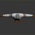 Game and Movie Character in Striped Sweater Beige Pants and Orange Shoes with Arms Outstretched