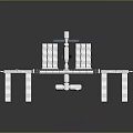 International Space Station Structure With Solar Panels And Support Modules