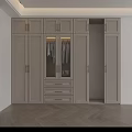 Elegant Modern Wardrobe Interior With Gold Accents And Layered Storage Solutions