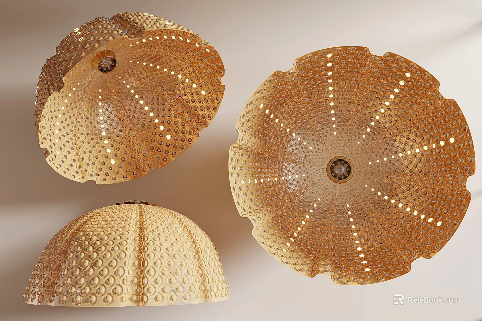 Luxurious Golden Ceiling Designs With Intricate Patterns And Integrated Lighting 3d model 