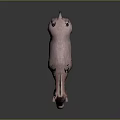 Realistic Pink Donkey With Smooth Fur Standing On Gray Background 3d model