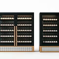Black Decorative Cabinets With Brass Accents Multiple Shelves And Grid Base For Bottle